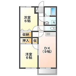 まるたかコーポE 2DKの間取図画像