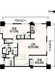 レクシアグランヒルズ楠中央通り 2LDKの間取り