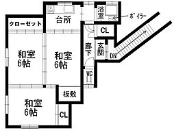 青森県八戸市大字田面木字松長根7番6号　鎌田アパート 2階3Kの間取り