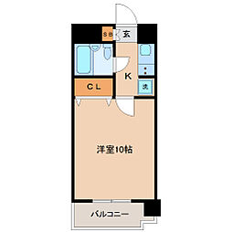 エグゼクティブ上杉 3階1Kの間取り