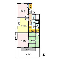 エクレール五井西F 1階3DKの間取り