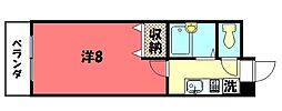 グレースヴィラ下鴨 1Kの間取図画像