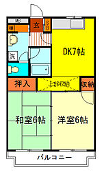 エクセル国分寺 2DKの間取図画像