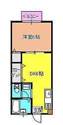 エトワールポレール 1DKの間取図画像