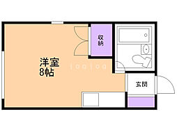 1987ルインズサウス ワンルームの間取図画像