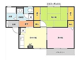 サン・リッチ 2DKの間取図画像