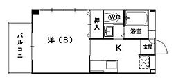 メゾンクロスオーバー 1Kの間取図画像