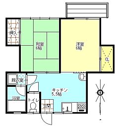 メゾンピース 2Kの間取図画像