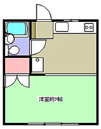コーポルルブ ワンルームの間取図画像