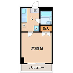 宮町リトル・ヒルズ 1Kの間取図画像