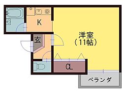 ドミール喜連 1Kの間取図画像