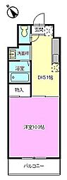 第２２やたがいビル 2階1DKの間取り