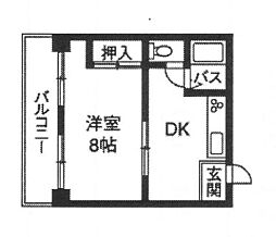 ヴィラ・グレイスA 1DKの間取図画像
