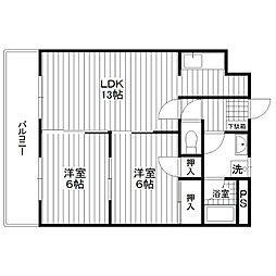 ビラコリーネ 2LDKの間取図画像