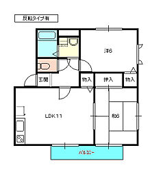 グランドゥール 2LDKの間取図画像