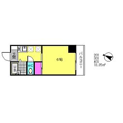アークアベニュー 3階1Kの間取り
