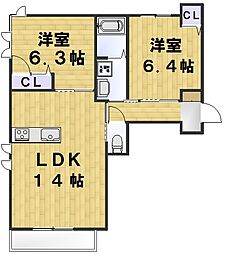 ファミールコート松葉 2LDKの間取図画像