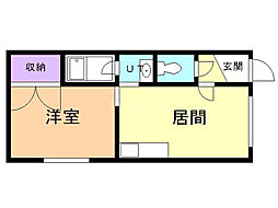 サティ永山 1DKの間取図画像