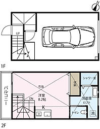 （ガレージハウス）inCELL ADMIT 袖ケ浦 2階ワンルームの間取り