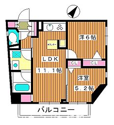パークアクシス板橋 2LDKの間取図画像