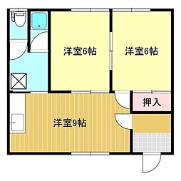 桑原ビル 2階2DKの間取り