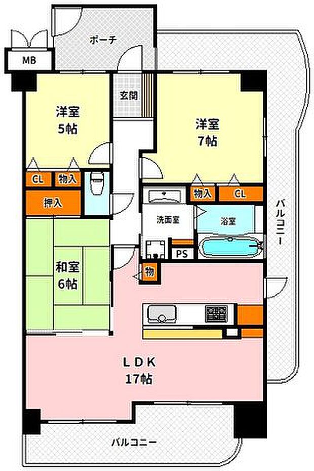 加島駅前アーバンコンフォート11F（ハウスドゥ淀川北店）(3LDK) 11階の間取り