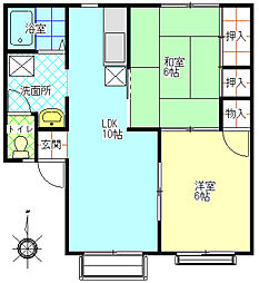 アパートコマシェスタ 2LDKの間取図画像