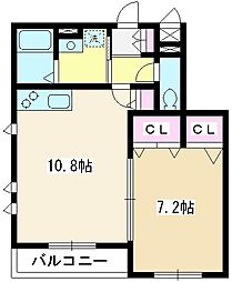 ル・レーブ野火止 1LDKの間取図画像