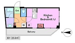 メゾン　ソレイユ 3階ワンルームの間取り