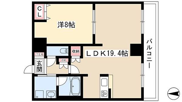 ワイズタワー徳川 ｜愛知県名古屋市東区徳川2丁目(賃貸マンション1LDK・8階・66.12㎡)の写真 その2