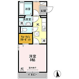 Humpty Dumpty 3階1Kの間取り