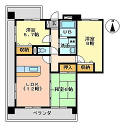 Ｋ’ｓ２００２ 3階3LDKの間取り