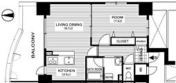 綾小路パレス 1LDKの間取図画像