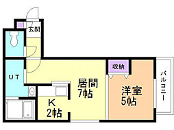 サンコート本郷通 4階1LDKの間取り