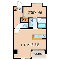 仙台市営南北線 仙台駅 徒歩5分の賃貸マンション 9階1LDKの間取り