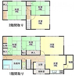 浅虫山下　売家 6DKの間取り