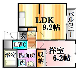 JR山陽本線 西広島駅 バス9分 紅葉園下車 徒歩3分の賃貸マンション 1階1LDKの間取り