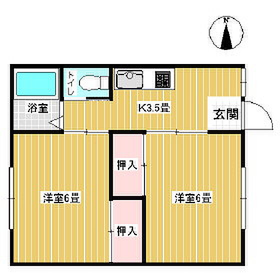 かえで荘 ｜長野県小諸市大字柏木(賃貸アパート2K・1階・38.00㎡)の写真 その2