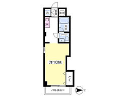 エイティハウス 2階ワンルームの間取り