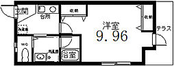 平野ハイツタナカ 1Kの間取図画像