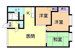 永大グリーンハイツ永山6-12 3LDKの間取図画像