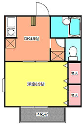メゾン・ド・NE3 1DKの間取図画像