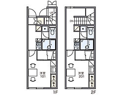 レオパレスフォンターナ 1Kの間取図画像