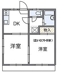パレス西千葉第3 2DKの間取図画像
