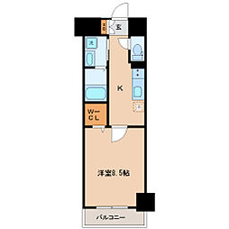 REGALO仙台駅東 1Kの間取図画像