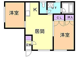 ビームスハイツ 2LDKの間取図画像
