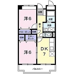 ルイーゼ 1階2DKの間取り