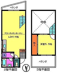 リヴィエールおぎくぼ 2階1LDKの間取り
