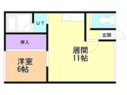 コーポ希望 1LDKの間取図画像