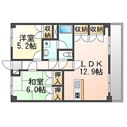 高松琴平電気鉄道長尾線 高田駅 徒歩33分の賃貸マンション 1階2LDKの間取り